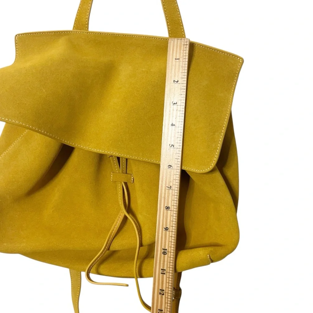 Mansur Gavriel Lady Bag Mustard Yellow Suede Structured Flap Crossbody Top Handl
